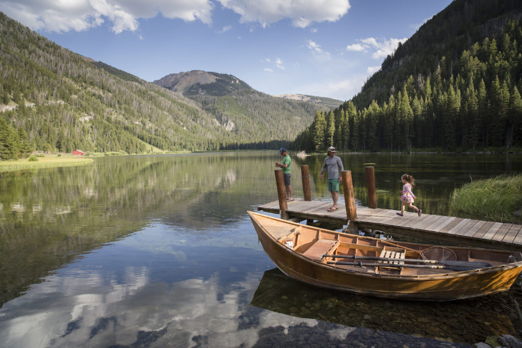 fishing-of Fishing off dock with a canoe